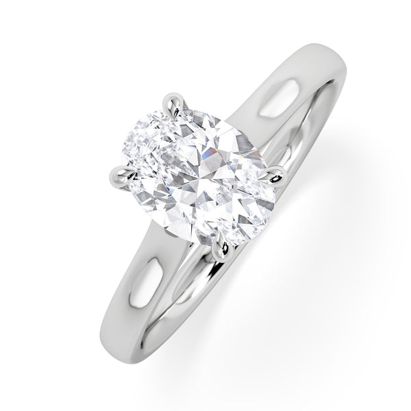 Amora Oval 1.00ct Diamond Engagement Ring G/VS1 Set in 18K White Gold